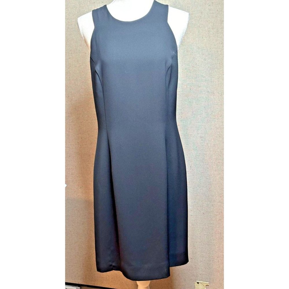 Papell Boutique Evening Dress Black Half Open Back Lined Sz 12 Formal Wear